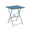 Table de jardin bistrot carrée pliante en métal 2 personnes 60x60 cm