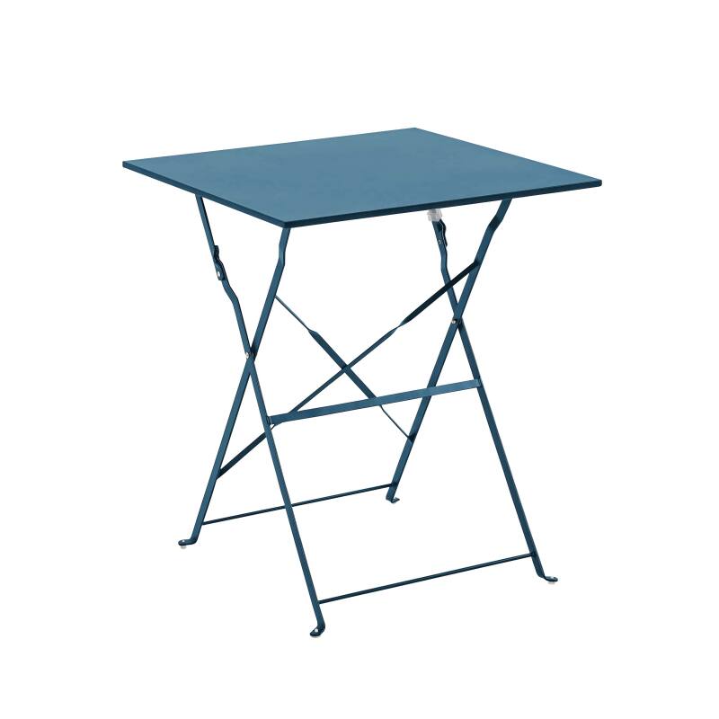 Table de jardin bistrot carrée pliante en métal 2 personnes 60x60 cm