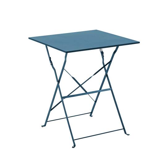 Table de jardin bistrot carrée pliante en métal 2 personnes 60x60 cm | Oviala