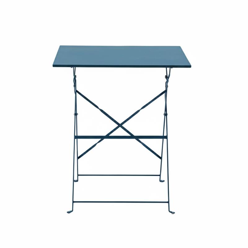 Table de jardin bistrot carrée pliante en métal 2 personnes 60x60 cm (2/5)