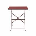 Table de jardin bistrot carrée pliante en métal 2 personnes 60x60 cm