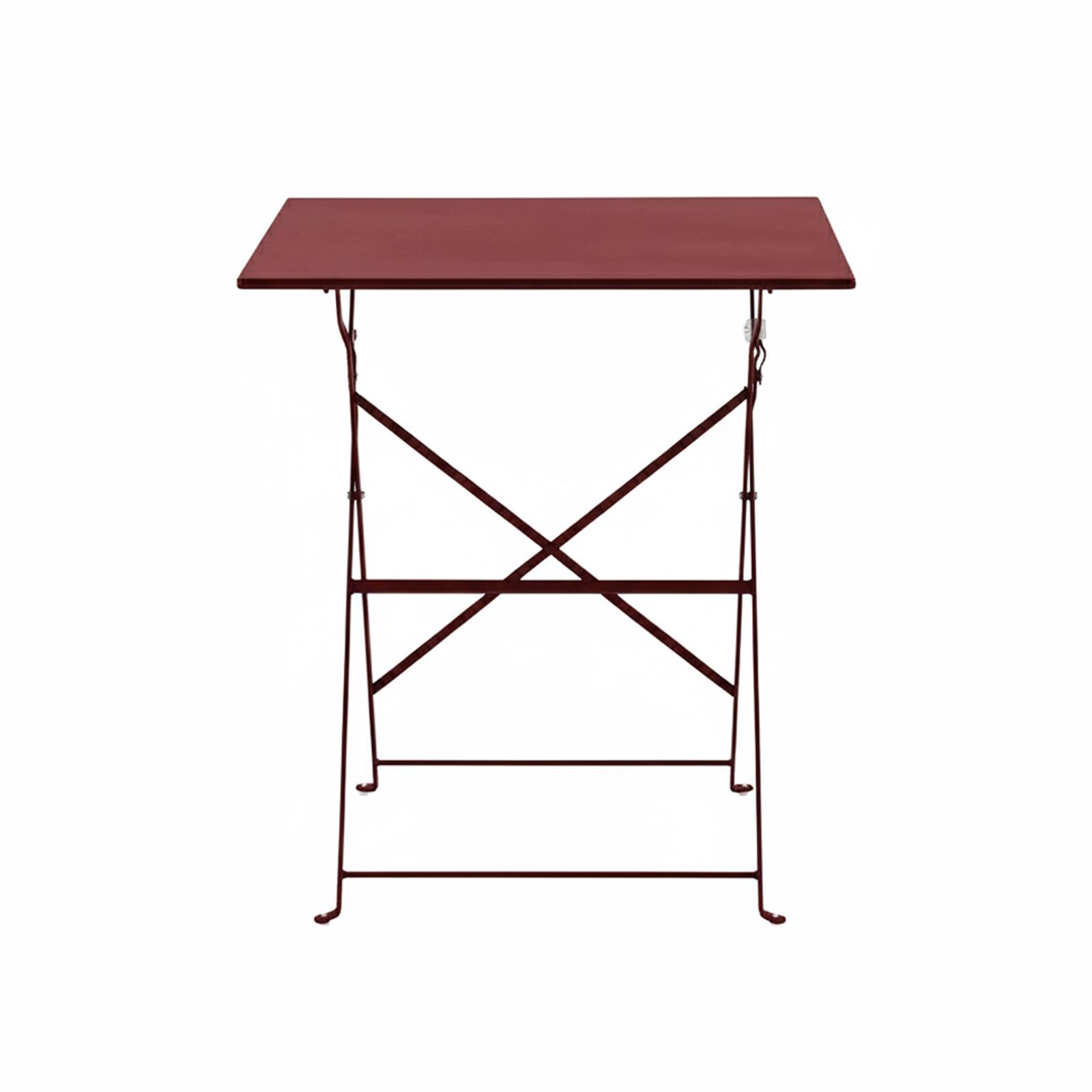 Table de jardin bistrot carrée pliante en métal 2 personnes 60x60 cm