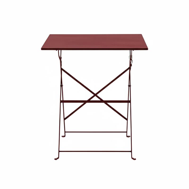 Table de jardin bistrot carrée pliante en métal 2 personnes 60x60 cm (2/4)