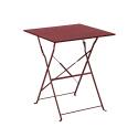 Table de jardin bistrot carrée pliante en métal 2 personnes 60x60 cm