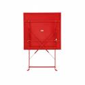 Table de jardin bistrot carrée pliante en métal 2 personnes 60x60 cm