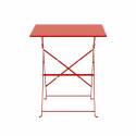 Table de jardin bistrot carrée pliante en métal 2 personnes 60x60 cm