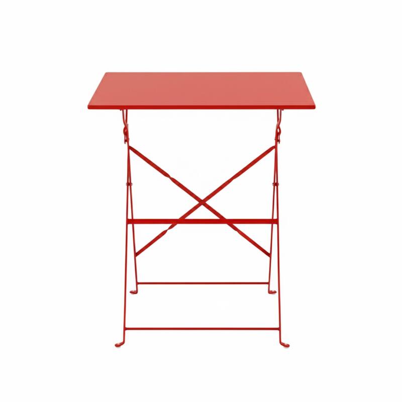 Table de jardin bistrot carrée pliante en métal 2 personnes 60x60 cm (2/4)