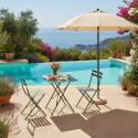 Table de jardin bistrot carrée pliante en métal 2 personnes 60x60 cm