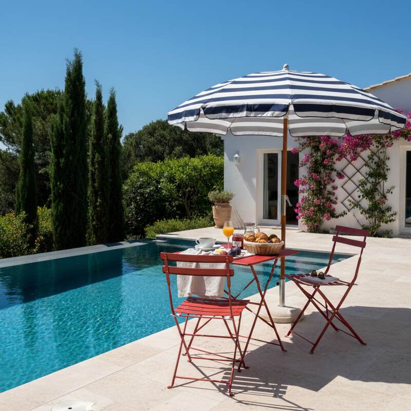 Table de jardin bistrot carrée pliante en métal 2 personnes 60x60 cm (3/4)