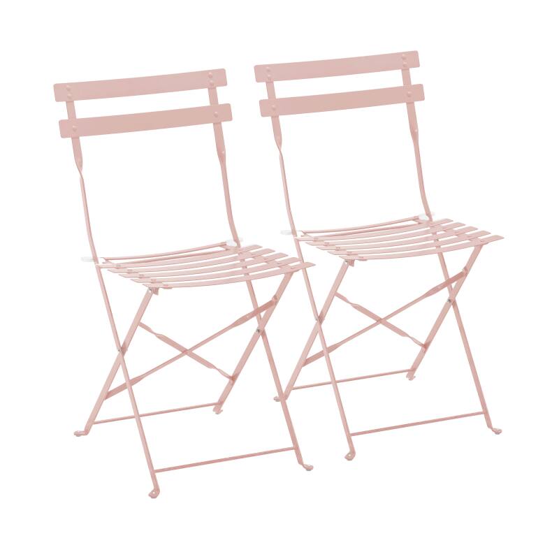 Chaises de jardin bistrot en métal pliantes - Lot de 2
