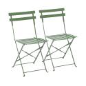Chaises de jardin bistrot en métal pliantes - Lot de 2