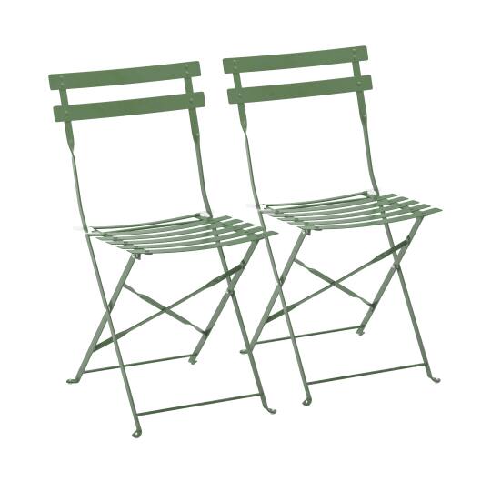 Chaises de jardin bistrot en métal pliantes - Lot de 2 | Oviala