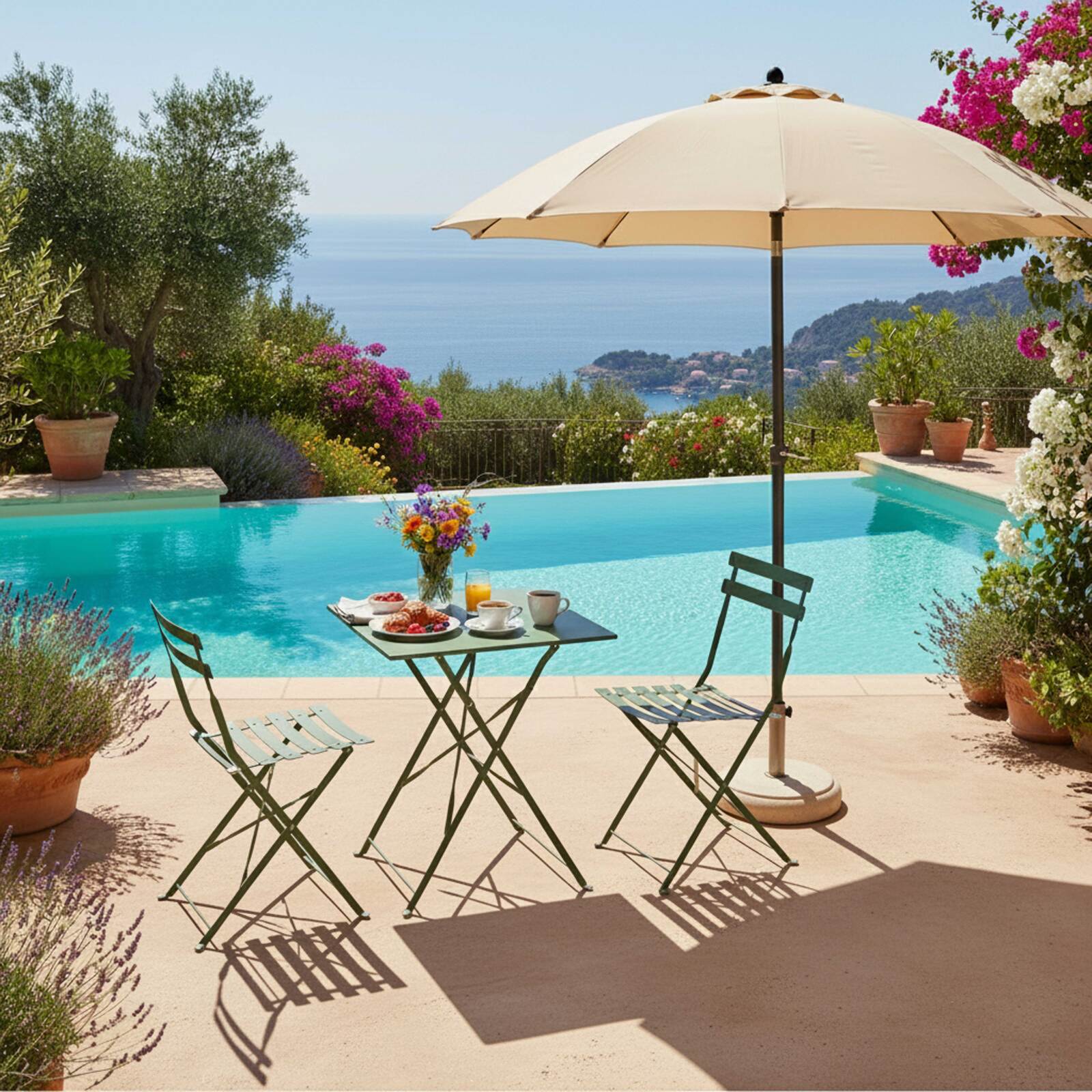 Chaises de jardin bistrot en métal pliantes - Lot de 2