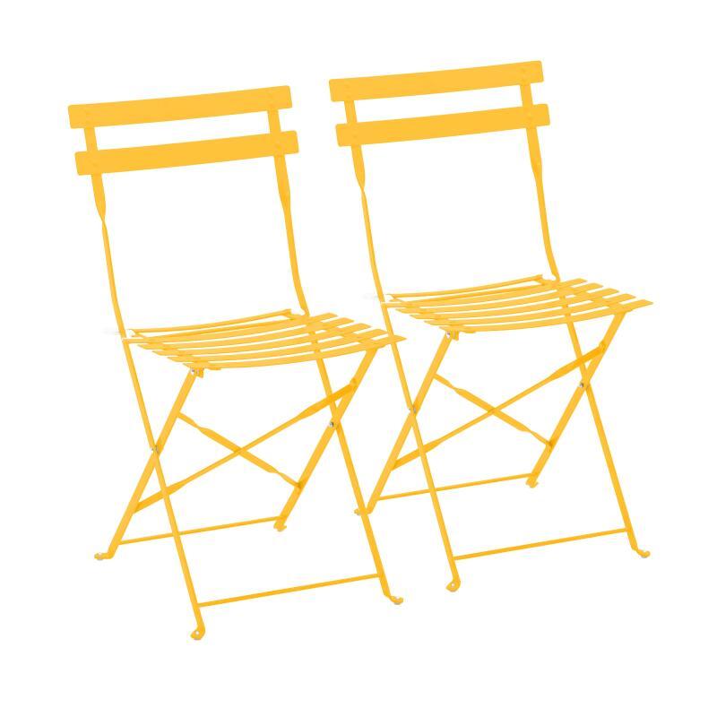 Chaises de jardin bistrot en métal pliantes - Lot de 2