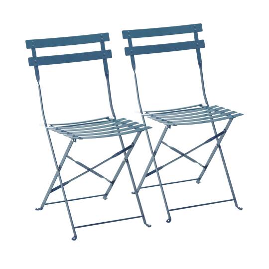 Chaises de jardin bistrot en métal pliantes - Lot de 2 | Oviala
