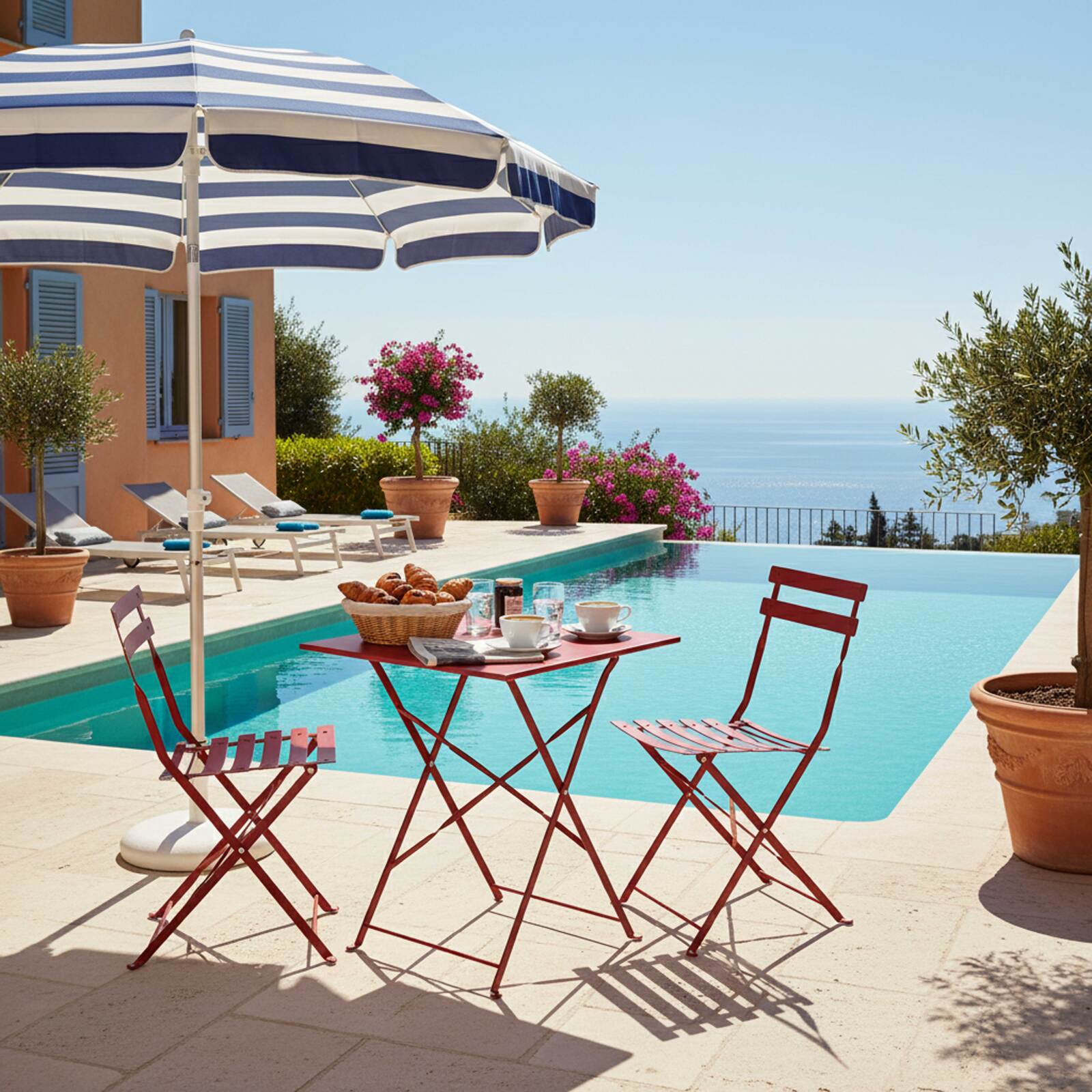 Chaises de jardin bistrot en métal pliantes - Lot de 2