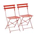 Chaises de jardin bistrot en métal pliantes - Lot de 2