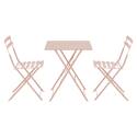 Table de jardin bistrot carrée pliante en métal 60x60 cm et 2 chaises pliantes