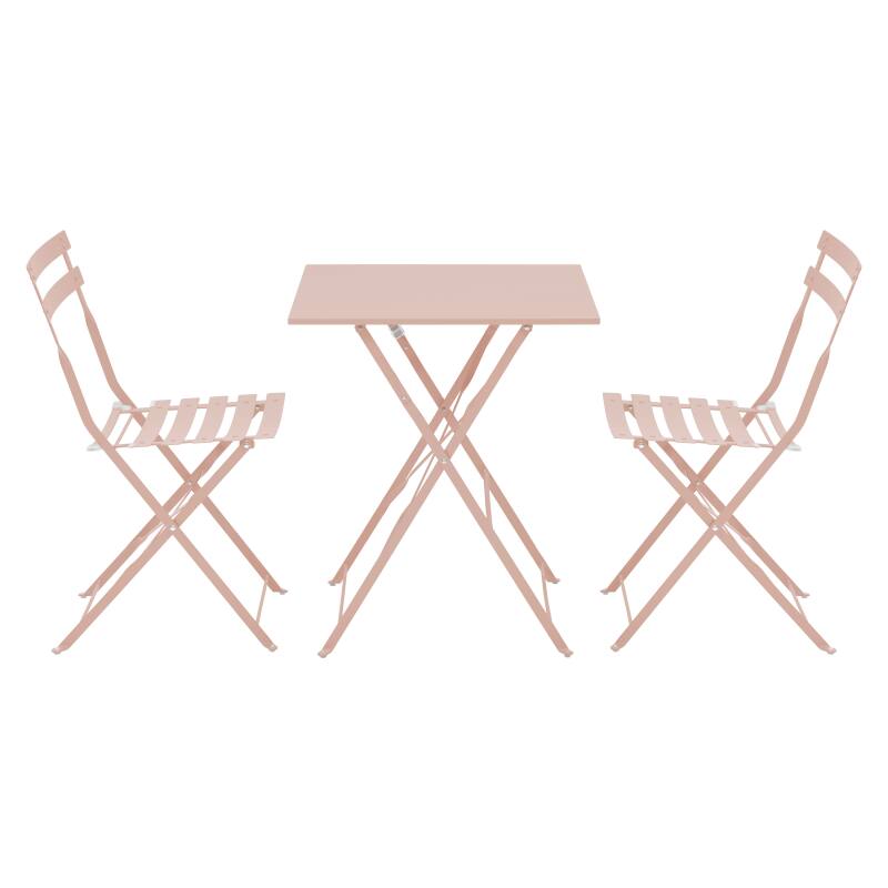 Table de jardin bistrot carrée pliante en métal 60x60 cm et 2 chaises pliantes (2/8)