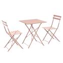 Table de jardin bistrot carrée pliante en métal 60x60 cm et 2 chaises pliantes