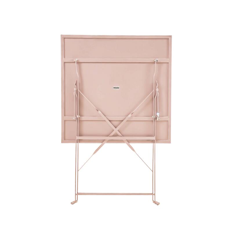 Table de jardin bistrot carrée pliante en métal 60x60 cm et 2 chaises pliantes (4/8)