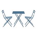 Table de jardin bistrot carrée pliante en métal 60x60 cm et 2 chaises pliantes