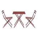 Table de jardin bistrot carrée pliante en métal 60x60 cm et 2 chaises pliantes