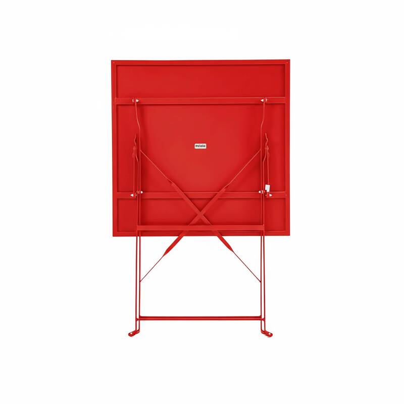 Table de jardin bistrot carrée pliante en métal 60x60 cm et 2 chaises pliantes (4/7)