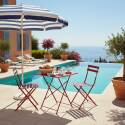 Table de jardin bistrot carrée pliante en métal 60x60 cm et 2 chaises pliantes
