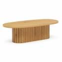 Table basse effet bois FSC® ovale 120x60 cm style bohème