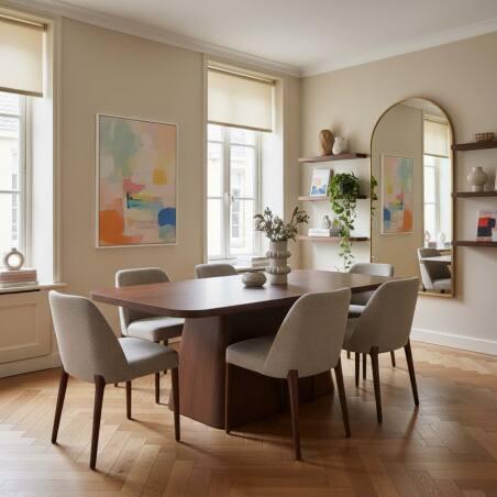 Table à manger effet bois 8 personnes