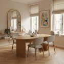 Table à manger ovale en effet bois FSC® 8 personnes