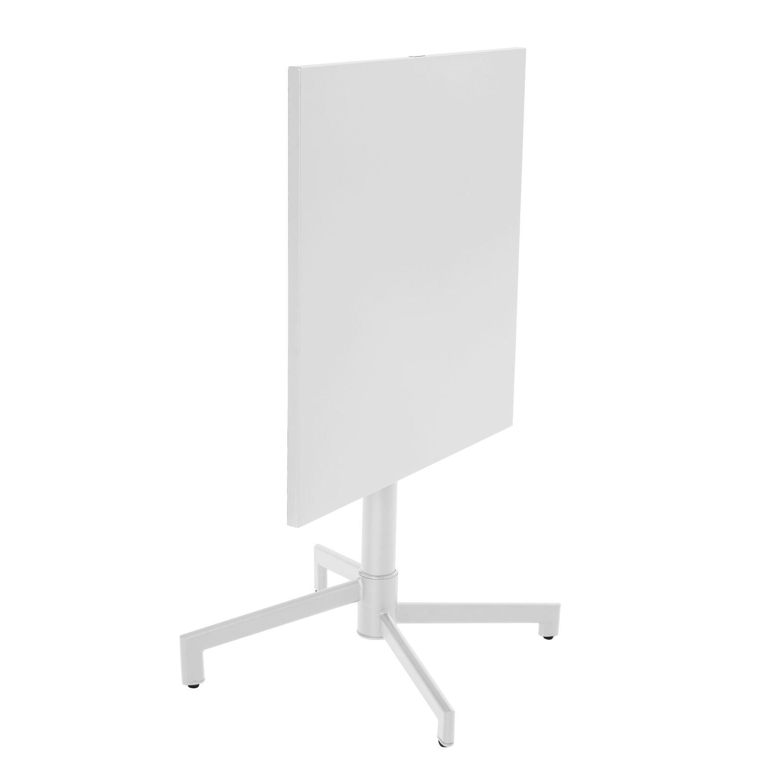 Table de jardin bistrot carré inclinable en métal avec pied encastrable 70x70 cm et 2 chaises