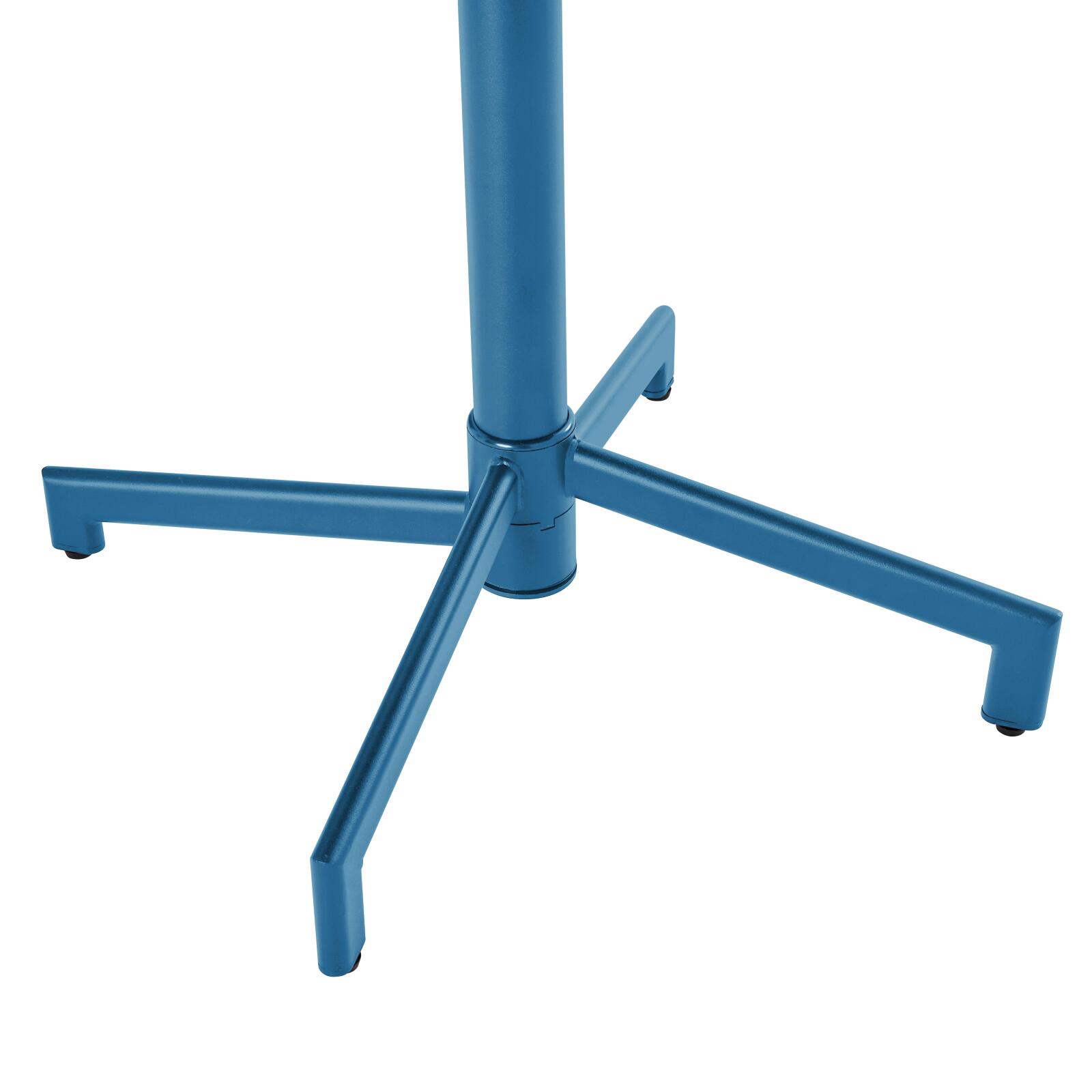 Table de jardin bistrot carré inclinable en métal avec pied encastrable 70x70 cm et 2 chaises