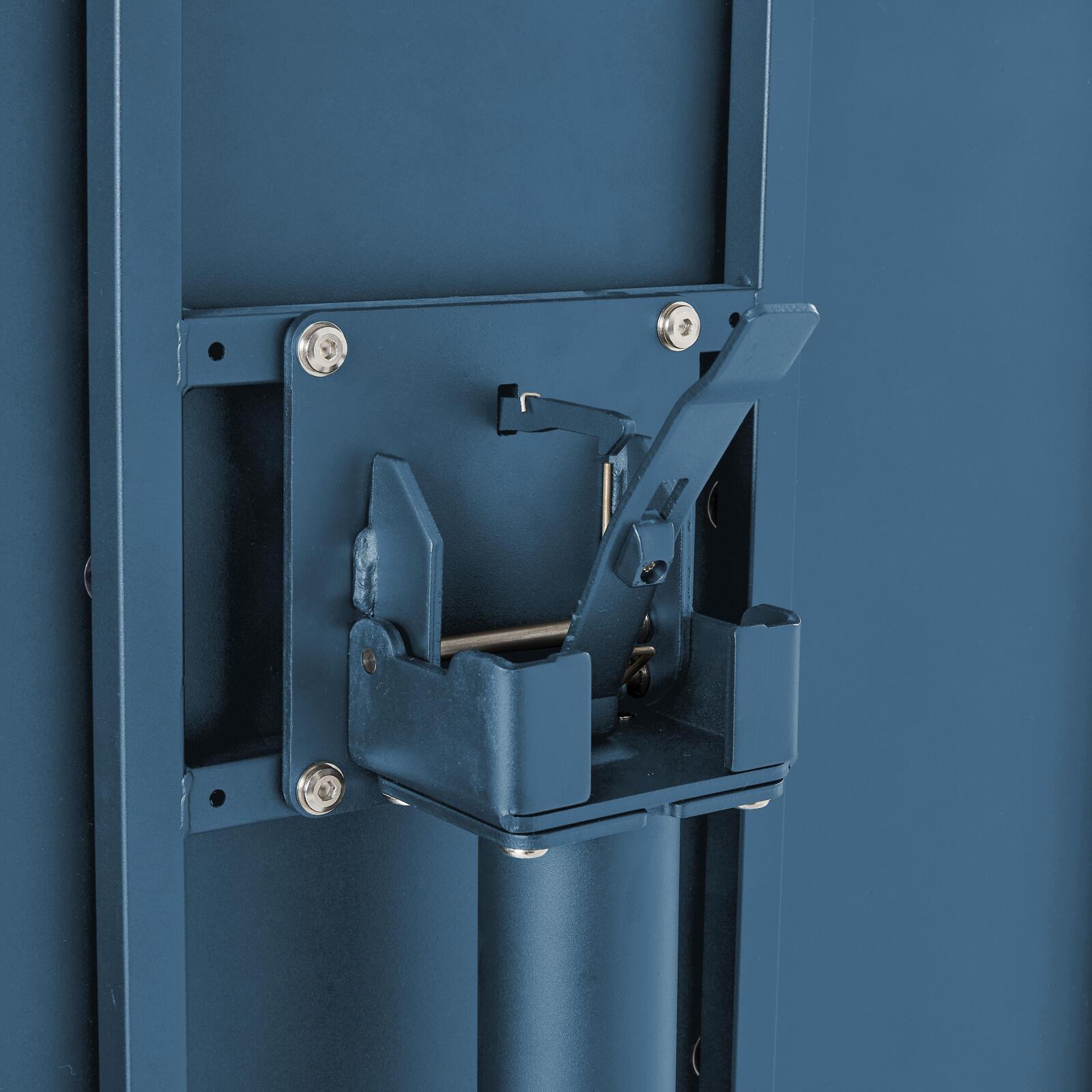 Table de jardin bistrot carré inclinable en métal avec pied encastrable 70x70 cm et 2 chaises