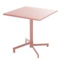 Table de jardin bistrot carré inclinable en métal avec pied encastrable 70x70 cm et 2 chaises