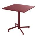 Table de jardin bistrot carré inclinable en métal avec pied encastrable 70x70 cm et 2 chaises