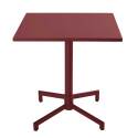 Table de jardin bistrot carré inclinable en métal avec pied encastrable 70x70 cm et 2 chaises