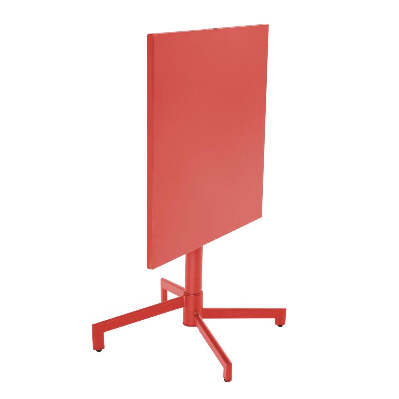 Table de jardin bistrot carré inclinable en métal avec pied encastrable 70x70 cm et 2 chaises (3/9)