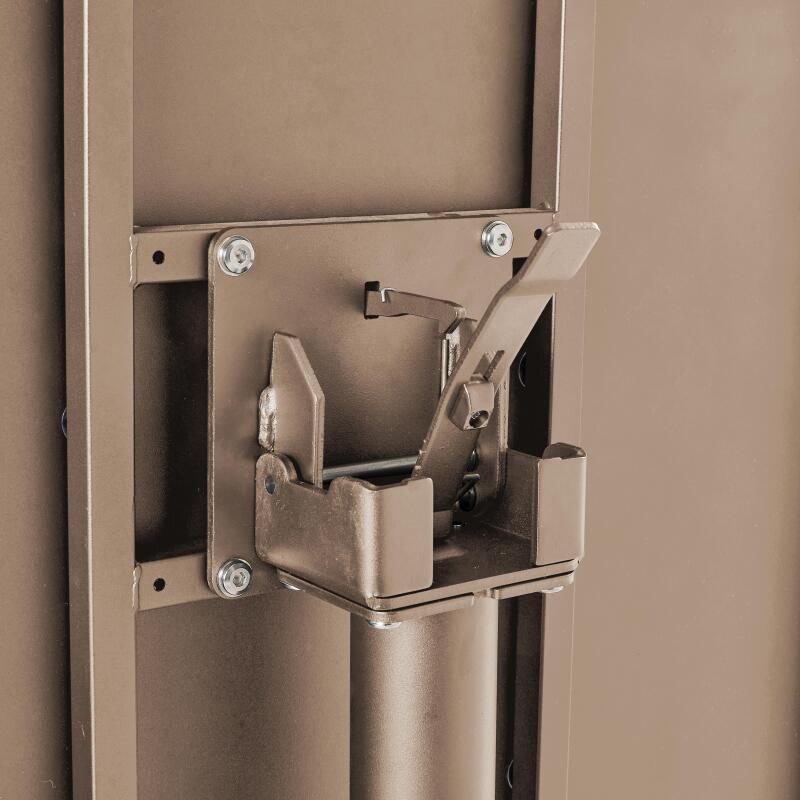 Table de jardin bistrot carré inclinable en métal avec pied encastrable 70x70 cm et 2 chaises (6/9)