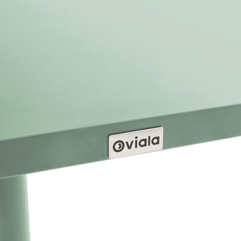 Table de jardin bistrot carré inclinable en métal avec pied encastrable 70x70 cm et 2 chaises (5/9)