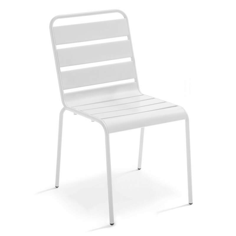 Table de jardin bistrot carré inclinable en métal avec pied encastrable 70x70 cm et 2 chaises (7/9)