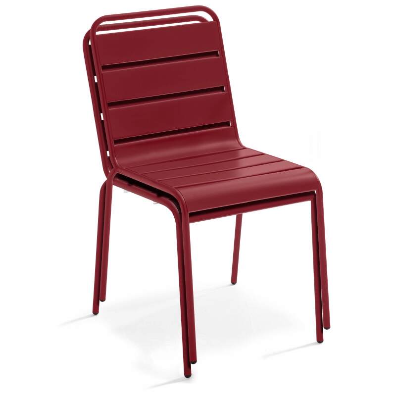 Table de jardin bistrot carré inclinable en métal avec pied encastrable 70x70 cm et 2 chaises (8/9)