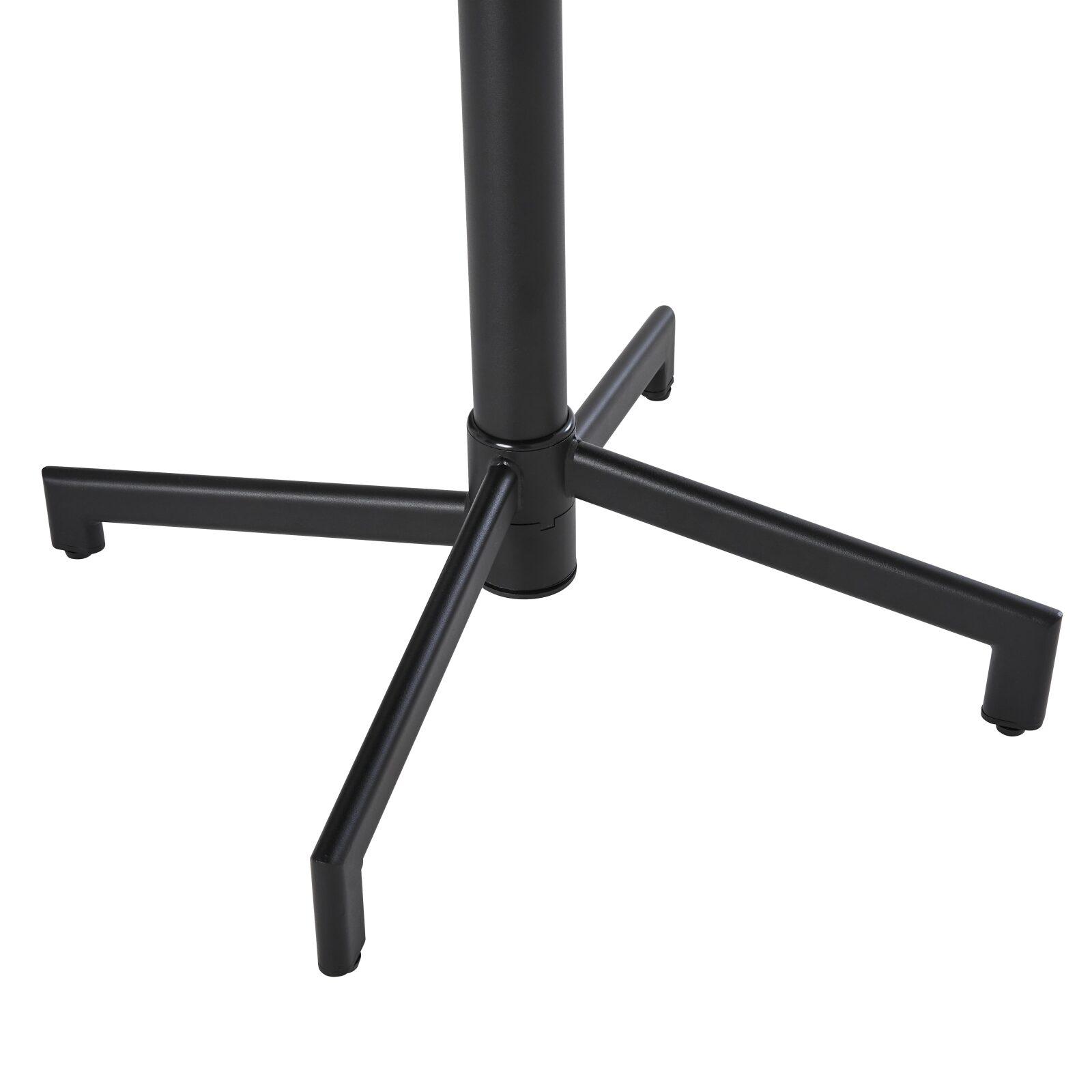 Table de jardin bistrot carrée inclinable en métal avec pied encastrable 70x70 cm et 2 chaises avec accoudoirs