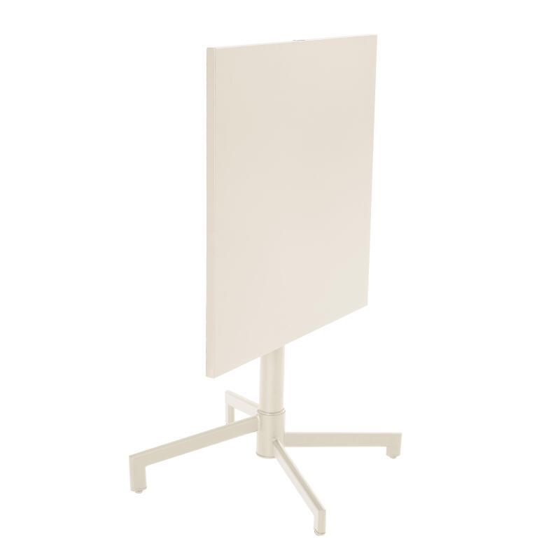 Table de jardin bistrot carrée inclinable en métal avec pied encastrable 70x70 cm et 2 chaises avec accoudoirs (3/9)