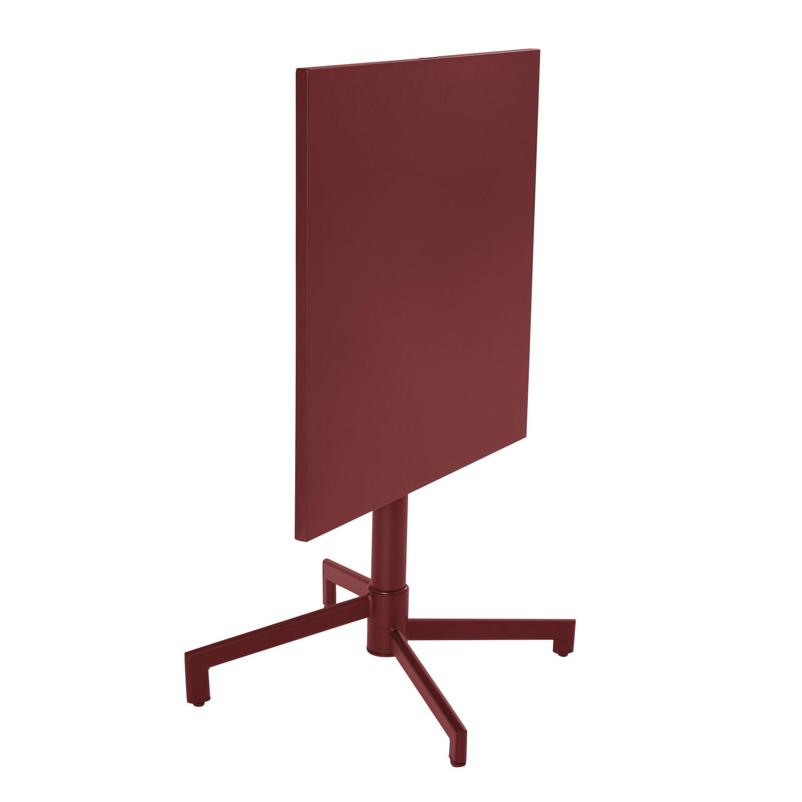 Table de jardin bistrot carrée inclinable en métal avec pied encastrable 70x70 cm et 2 chaises avec accoudoirs