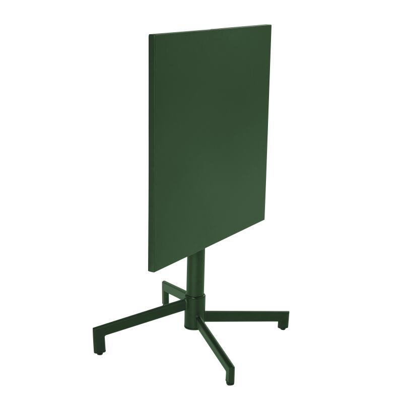 Table de jardin bistrot carrée inclinable en métal avec pied encastrable 70x70 cm et 2 chaises avec accoudoirs (4/7)
