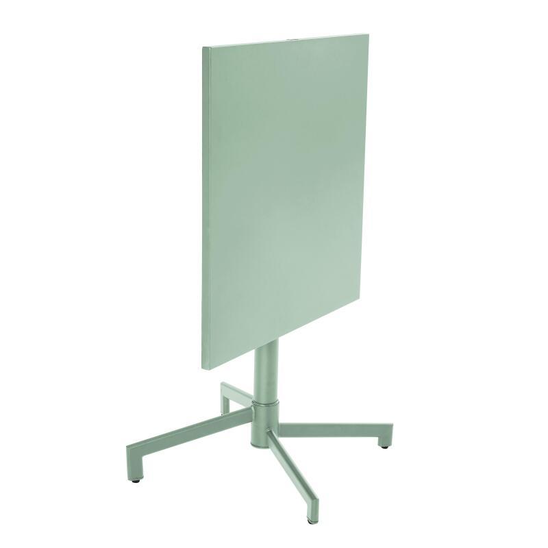 Table de jardin bistrot carrée inclinable en métal avec pied encastrable 70x70 cm et 2 chaises avec accoudoirs (4/9)