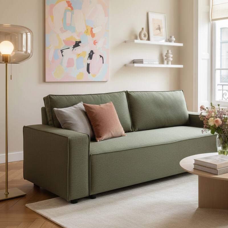 Canapé convertible 3 places en tissu (2/7)