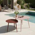 Tables basses gigognes de jardin rondes en métal 58x50x34 cm et 40x35x28 cm